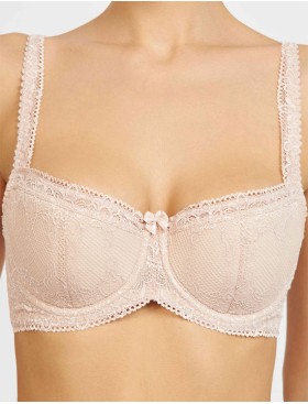 Бюстгальтер балконет Simona M 608 серебристый пион-сетка, Цвет: пион-сетка, Размеры: 90B