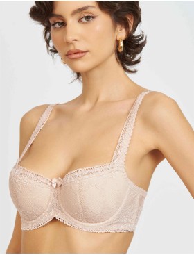 Бюстгальтер балконет Simona M 608 серебристый пион-сетка, Цвет: пион-сетка, Размеры: 90B, изображение 4