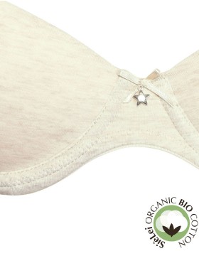 Бюстгальтер балконет из хлопка Sielei NATURAL COTTON 1428 ecru melange, Цвет: ecru melange, Размеры: 90B, изображение 4