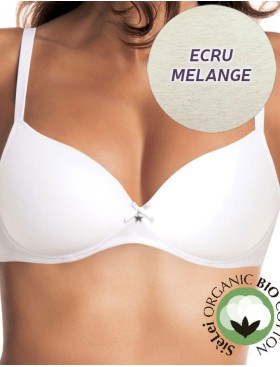 Бюстгальтер балконет из хлопка Sielei NATURAL COTTON 1428 ecru melange, Цвет: ecru melange, Размеры: 90B