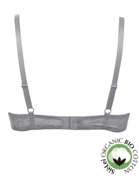 Бюстгальтер балконет из хлопка Sielei NATURAL COTTON 1428 grigio melange, Цвет: grigio melange, Размеры: 80B, изображение 3