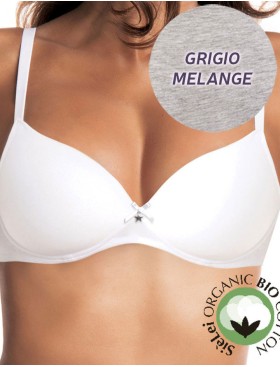 Бюстгальтер балконет из хлопка Sielei NATURAL COTTON 1428 grigio melange, Цвет: grigio melange, Размеры: 80B