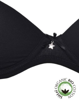 Бюстгальтер балконет из хлопка Sielei NATURAL COTTON 1428 nero, Цвет: nero (черный), Размеры: 75B, изображение 4