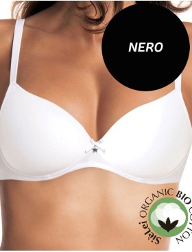 Бюстгальтер балконет из хлопка Sielei NATURAL COTTON 1428 nero, Цвет: nero (черный), Размеры: 75B