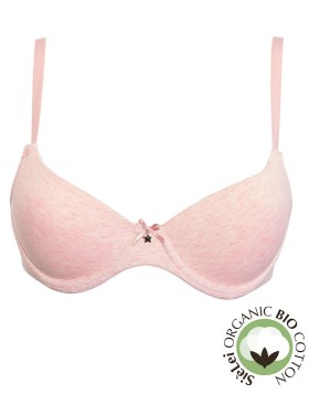 Бюстгальтер балконет из хлопка Sielei NATURAL COTTON 1428 rosa melange, Цвет: rosa melange, Размеры: 75B, изображение 2