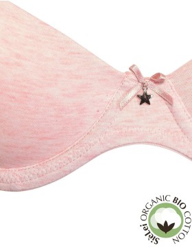 Бюстгальтер балконет из хлопка Sielei NATURAL COTTON 1428 rosa melange, Цвет: rosa melange, Размеры: 75B, изображение 4