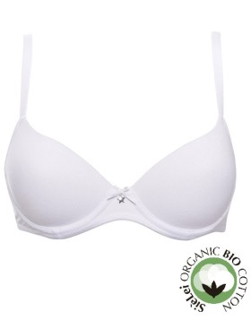 Бюстгальтер балконет из хлопка Sielei NATURAL COTTON 1428 bianco, Цвет: bianco (белый), Размеры: 80B, изображение 4