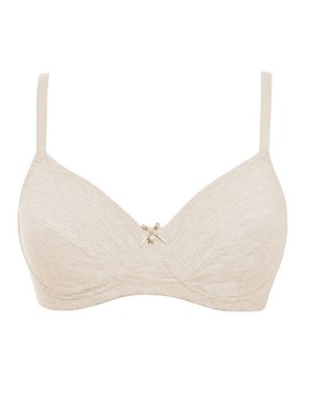 Бюстгальтер мягкий хлопковый без косточек Sielei NATURAL COTTON 1440 ecru melange, Цвет: ecru melange, Размеры: 75C, изображение 2