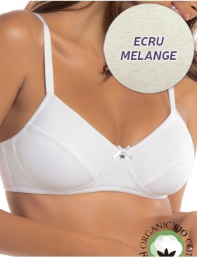 Бюстгальтер мягкий хлопковый без косточек Sielei NATURAL COTTON 1440 ecru melange, Цвет: ecru melange, Размеры: 75C