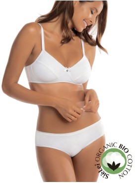 Бюстгальтер мягкий хлопковый без косточек Sielei NATURAL COTTON 1440 bianco, Цвет: bianco (белый), Размеры: 80C, изображение 2