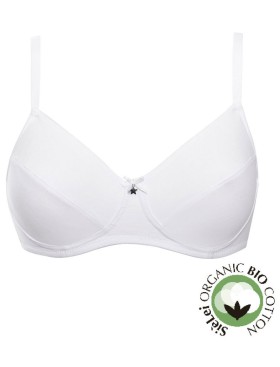 Бюстгальтер мягкий хлопковый без косточек Sielei NATURAL COTTON 1440 bianco, Цвет: bianco (белый), Размеры: 80C, изображение 4