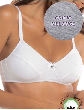 Бюстгальтер мягкий хлопковый без косточек Sielei NATURAL COTTON 1440 grigio melange, Цвет: grigio melange, Размеры: 80C