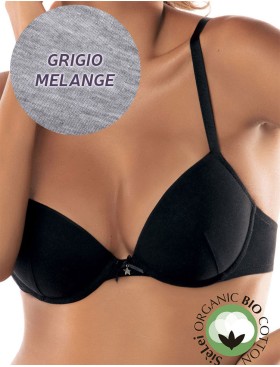 Хлопковый бюстгальтер пуш-ап Sielei NATURAL COTTON 1444 grigio melange, Цвет: grigio melange, Размеры: 70B