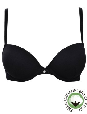 Хлопковый бюстгальтер пуш-ап Sielei NATURAL COTTON 1444 nero, Цвет: nero (черный), Размеры: 70B, изображение 4