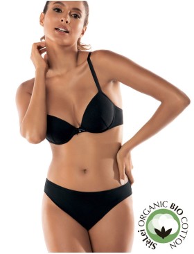 Хлопковый бюстгальтер пуш-ап Sielei NATURAL COTTON 1444 nero, Цвет: nero (черный), Размеры: 70B, изображение 2