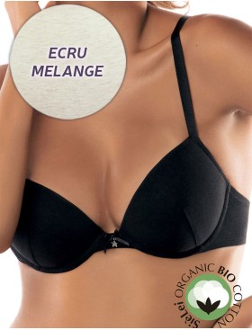 Хлопковый бюстгальтер пуш-ап Sielei NATURAL COTTON 1444 ecru melange, Цвет: ecru melange, Размеры: 70B