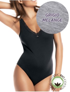 Боди хлопковое Sielei NATURAL COTTON 1448 grigio melange, Цвет: grigio melange, Размеры: S