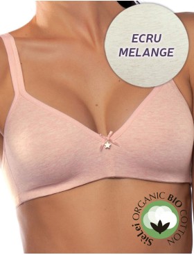 Хлопковый бюстгальтер без каркасов Sielei NATURAL COTTON 1450 ecru melange, Цвет: ecru melange, Размеры: 75B