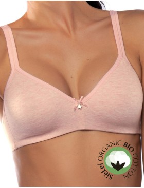 Хлопковый бюстгальтер без каркасов Sielei NATURAL COTTON 1450 rosa melange, Цвет: rosa melange, Размеры: 80B