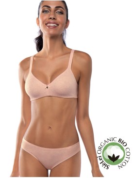 Хлопковый бюстгальтер без каркасов Sielei NATURAL COTTON 1450 rosa melange, Цвет: rosa melange, Размеры: 80B, изображение 3