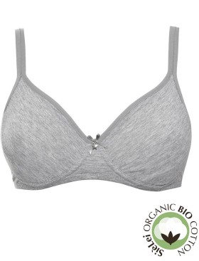 Хлопковый мягкий бюстгальтер без косточек Sielei NATURAL COTTON 1452 grigio melange, Цвет: grigio melange, Размеры: 95B, изображение 2
