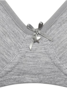 Хлопковый мягкий бюстгальтер без косточек Sielei NATURAL COTTON 1452 grigio melange, Цвет: grigio melange, Размеры: 95B, изображение 4