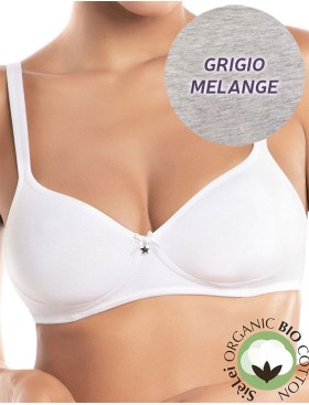 Хлопковый мягкий бюстгальтер без косточек Sielei NATURAL COTTON 1452 grigio melange, Цвет: grigio melange, Размеры: 95B