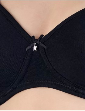 Хлопковый мягкий бюстгальтер без косточек Sielei NATURAL COTTON 1452 nero, Цвет: nero (черный), Размеры: 85B, изображение 3