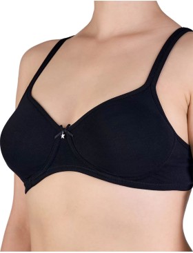 Хлопковый мягкий бюстгальтер без косточек Sielei NATURAL COTTON 1452 nero, Цвет: nero (черный), Размеры: 85B