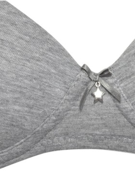 Бюстгальтер пуш-ап без косточек хлопок Sielei NATURAL COTTON 1456 grigio melange, Цвет: grigio melange, Размеры: 75B, изображение 4