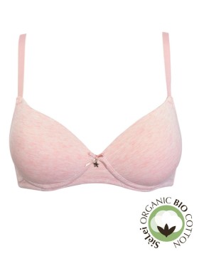 Бюстгальтер пуш-ап без косточек хлопок Sielei NATURAL COTTON 1456 rosa melange, Цвет: rosa melange, Размеры: 70B, изображение 2