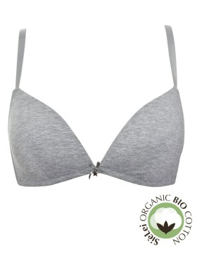 Хлопковый бескостный бюстгальтер Sielei NATURAL COTTON 1458 grigio melange, Цвет: grigio melange, Размеры: 75B, изображение 3