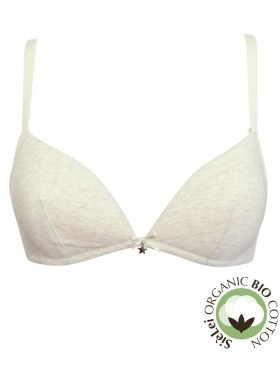 Хлопковый бескостный бюстгальтер Sielei NATURAL COTTON 1458 ecru melange, Цвет: ecru melange, Размеры: 75B, изображение 3