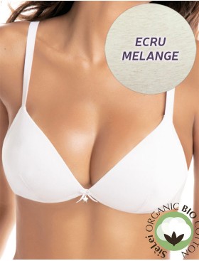 Хлопковый бескостный бюстгальтер Sielei NATURAL COTTON 1458 ecru melange, Цвет: ecru melange, Размеры: 75B