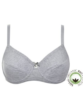 Бюстгальтер мягкий хлопковый без косточек Sielei NATURAL COTTON 1440 grigio melange, Цвет: grigio melange, Размеры: 80C, изображение 2