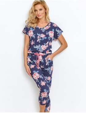 Женская пижама с цветочным принтом Taro ELLIE 2881, Цвет: синий, Размеры: S, изображение 2