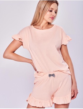 Пижама с шортами женская Taro LOVE 2968-01, Цвет: бежевый, Размеры: M