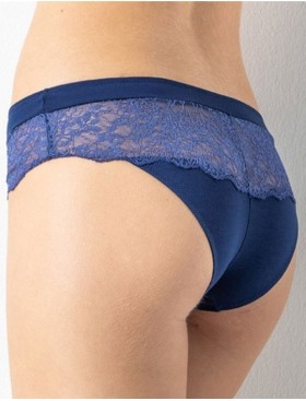 Кружевные трусы слипы Cotonella ADA37 INVISIBLE blu, Цвет: blu (синий), Размеры: M, изображение 2