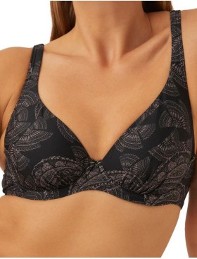 Бюстгальтер купальный Naturana 77078 MONTEROSSO AL MARE черно-коричневый, Цвет: черно-коричневый, Размеры: 70E