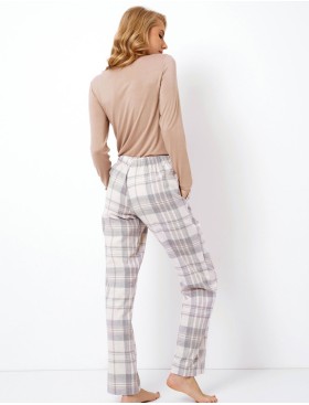Женская пижама с брюками Aruelle ADRIANE, Цвет: серый/бежевый, Размеры: XS, изображение 3
