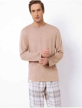 Пижама мужская со штанами Aruelle AIDEN, Цвет: серый/бежевый, Размеры: M