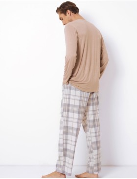 Пижама мужская со штанами Aruelle AIDEN, Цвет: серый/бежевый, Размеры: M, изображение 3