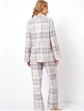 Фланелевая пижама с брюками Aruelle AVERY, Цвет: серый/бежевый, Размеры: S, изображение 3