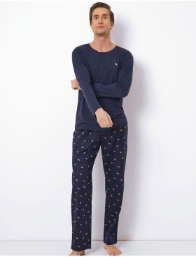 Темно-синяя мужская пижама Aruelle BEN, Цвет: темно-синий, Размеры: 2XL, изображение 2