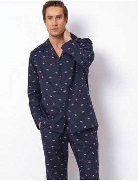 Мужская пижама из хлопка Aruelle BENJAMIN, Цвет: темно-синий, Размеры: M
