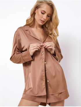 Пижама женская с шортами Aruelle CARMELA, Цвет: кофейный, Размеры: XL
