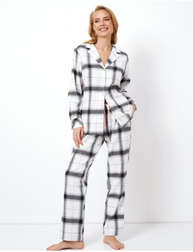 Фланелевая пижама с брюками Aruelle CATALINA, Цвет: серый/белый, Размеры: S, изображение 2