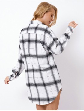 Фланелевая сорочка-рубашка Aruelle CATALINA, Цвет: серый/белый, Размеры: M, изображение 2