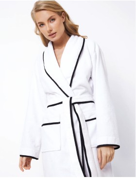 Халат с запахом Aruelle DANIELA, Цвет: белый/черный, Размеры: S