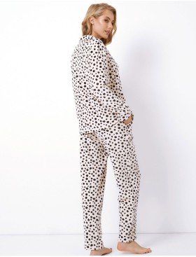 Пижама женская со штанами Aruelle GIANNA SET SOFT, Цвет: бежевый/черный, Размеры: M, изображение 3